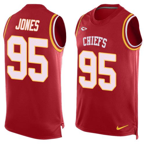 Nike Chiefs #95 Chris Jones Red Team Color Men's Stitched NFL Limited Tank Top Jersey - Click Image to Close